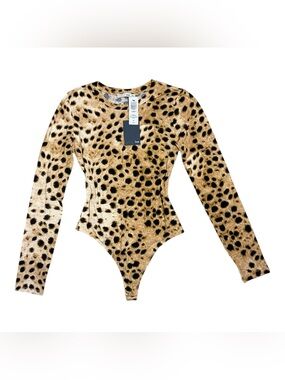 Aritzia NWT Wilfred Free Leopard Long Sleeve Bodysuit, Size S